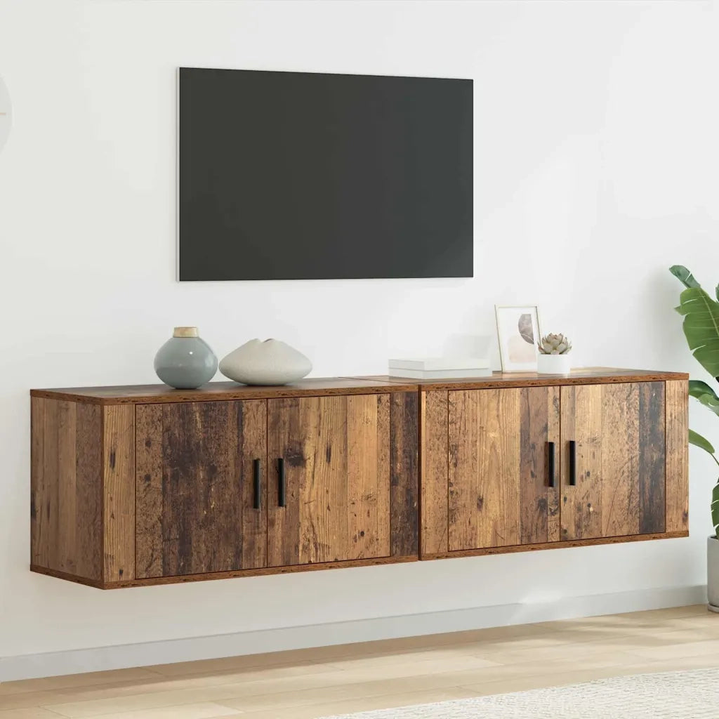 Set Mobile TV da Parete 2 pcs Legno vecchio 80 x 34,5 x 40 cm 3415569