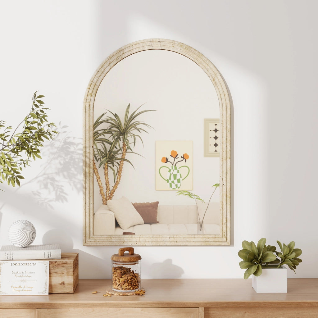Specchio da Parete con Ganci ¨C Zephmum ¨C Beige 60x2x90 cm