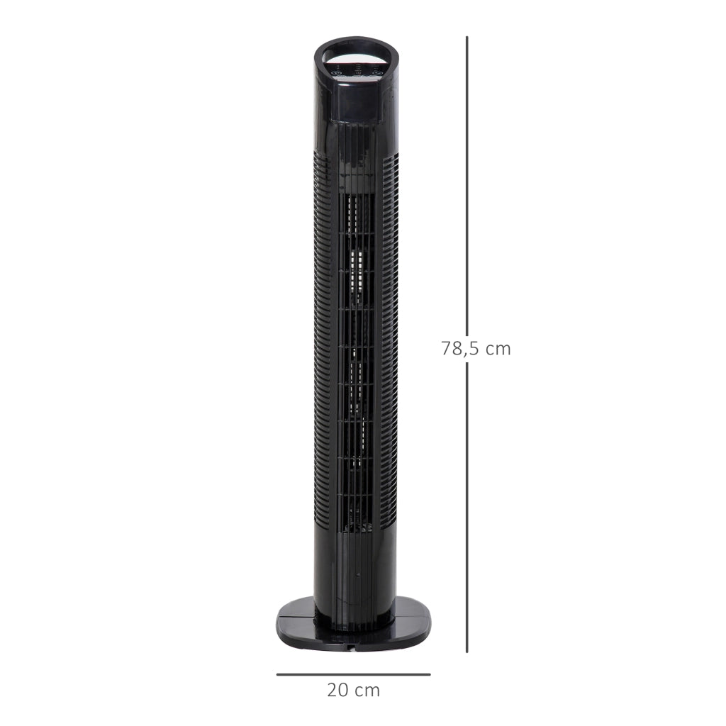 Ventilatore a Torre 50W con Telecomando ¨C zephmum ¨C Nero 20x78.5 cm