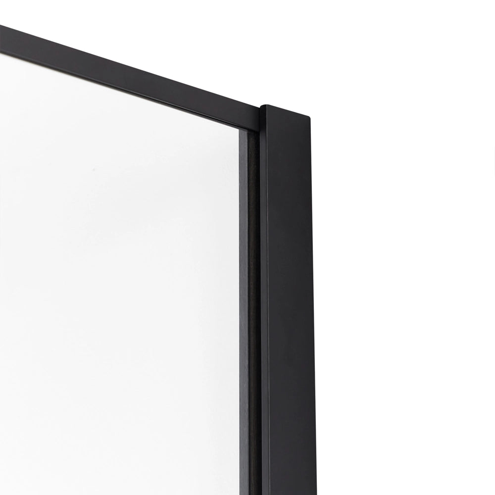 Schermo per doccia Vetro temperato Nero Cornice in acciaio inossidabile Bagno per ambienti umidi Box senza porta 90 x 190 cm
