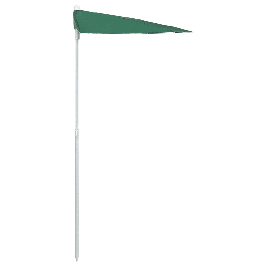 Ombrellone Semicircolare da Giardino-Ombrello da balcone con Palo 180x90 cm Verde