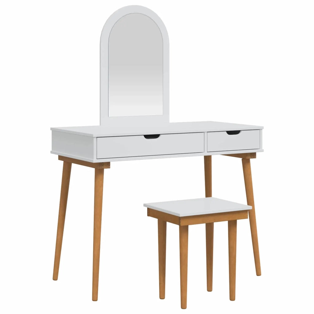 Set Tavolo da Trucco FAUSKE 3 pcs Bianco 100 x 50 x 143 cm 3438590