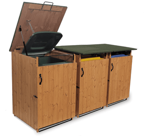 BOX PORTA RIFIUTI IN LEGNO L.74 x P.86 x H.116 100% MADE IN ITALY