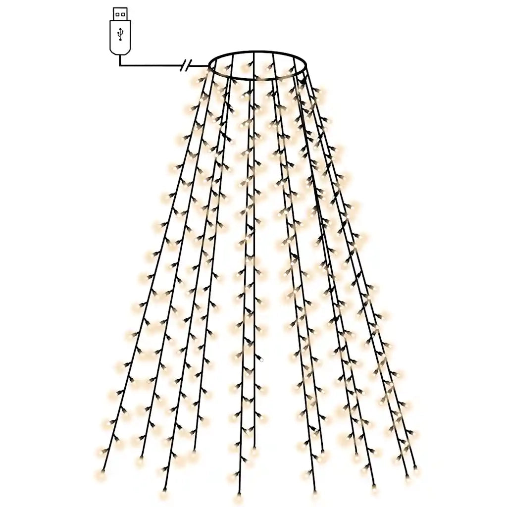 Rete di Luce per Albero di Natale 210 LED Bianco Freddo 210 cm CFW1486007