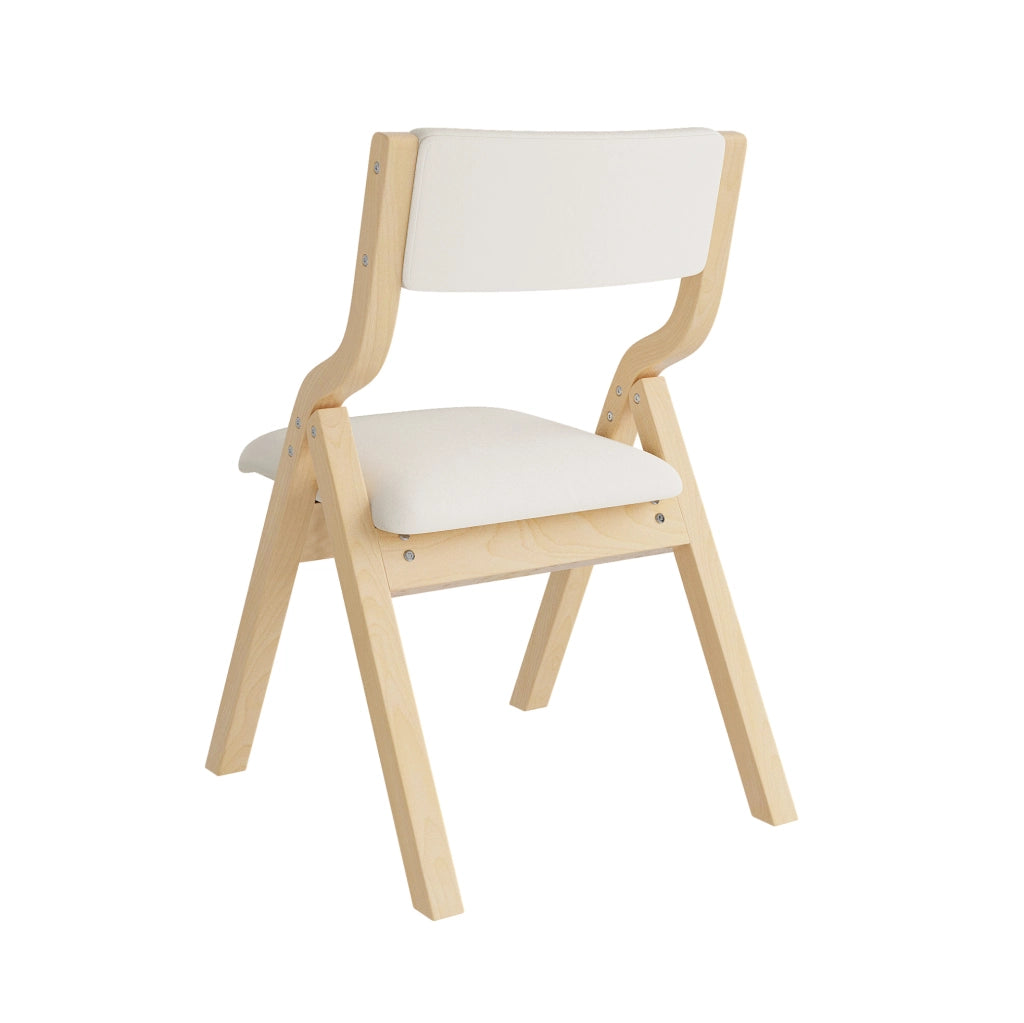 Set di 4 sedie pieghevoli 55x49x81 cm in legno e lino beige