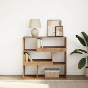 Libreria Divisorio-Scaffale per Libri-Mobile di Stoccaggio Rovere Artigianale 100x33x94,5 cm