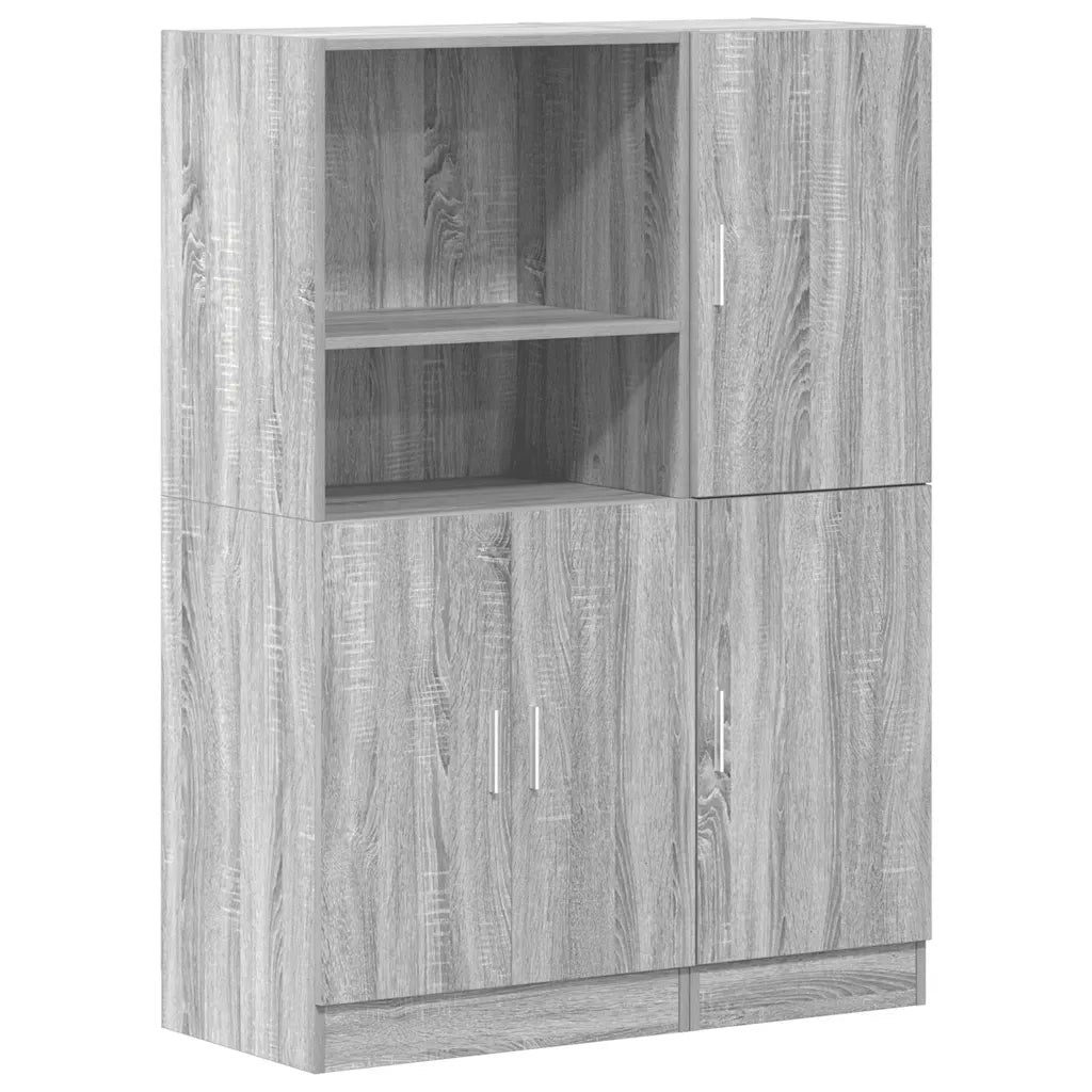 vidaXL Set di Mobili da Cucina 2 pz Grigio Sonoma in Truciolato