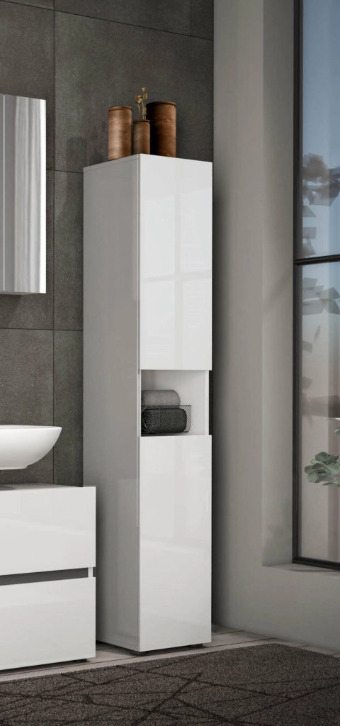 Volpetta, Mobile Colonna 5 Ripiani Made in Italy, 34x34x180h cm Bianco Lucido