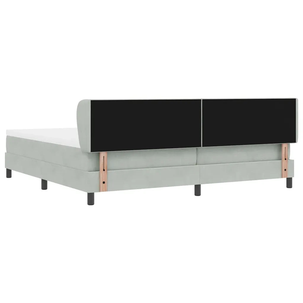 Letto a molle con materasso Grigio chiaro 200 x 200 cm Velluto 3340460