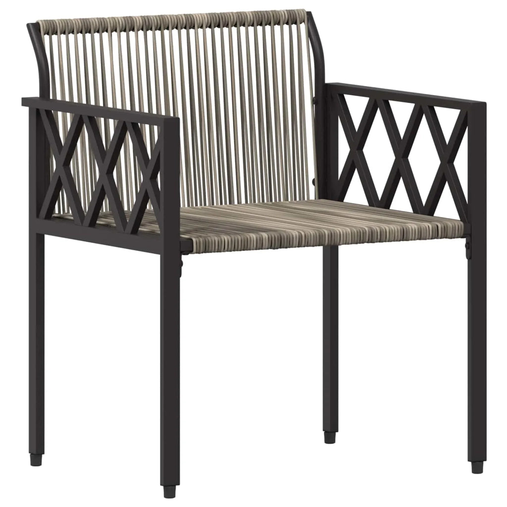Set Mobili da Esterno 4 pcs Grigio e Grigio Scuro polyrattan 42025343