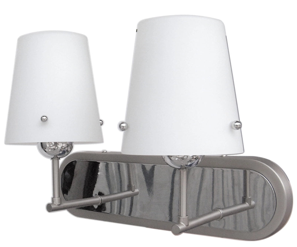 Applique Candellux Tango doppia 2xE27 cromata vetro bianco