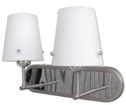 Applique Candellux Tango doppia 2xE27 cromata vetro bianco