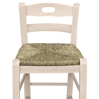 Sgabello con manico nello schienale h cm 66 grezzo con seduta in paglia