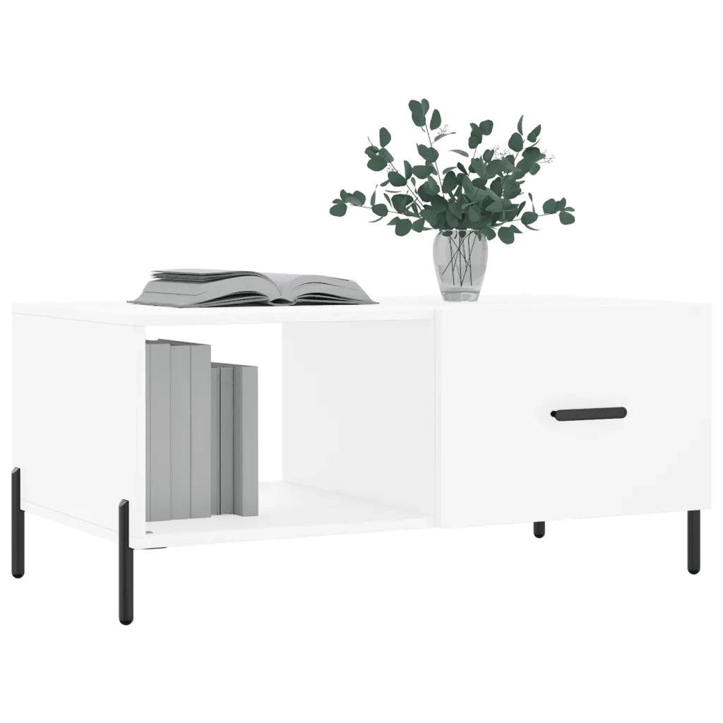Tavolino da salotto | Tavolino da caff¨¨ | Tavolino da Soggiorno Bianco 90x50x40 cm in Legno Multistrato