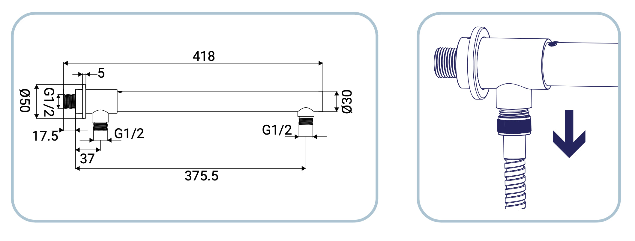 Kit doccia con deviatore MECCANICO set completo
