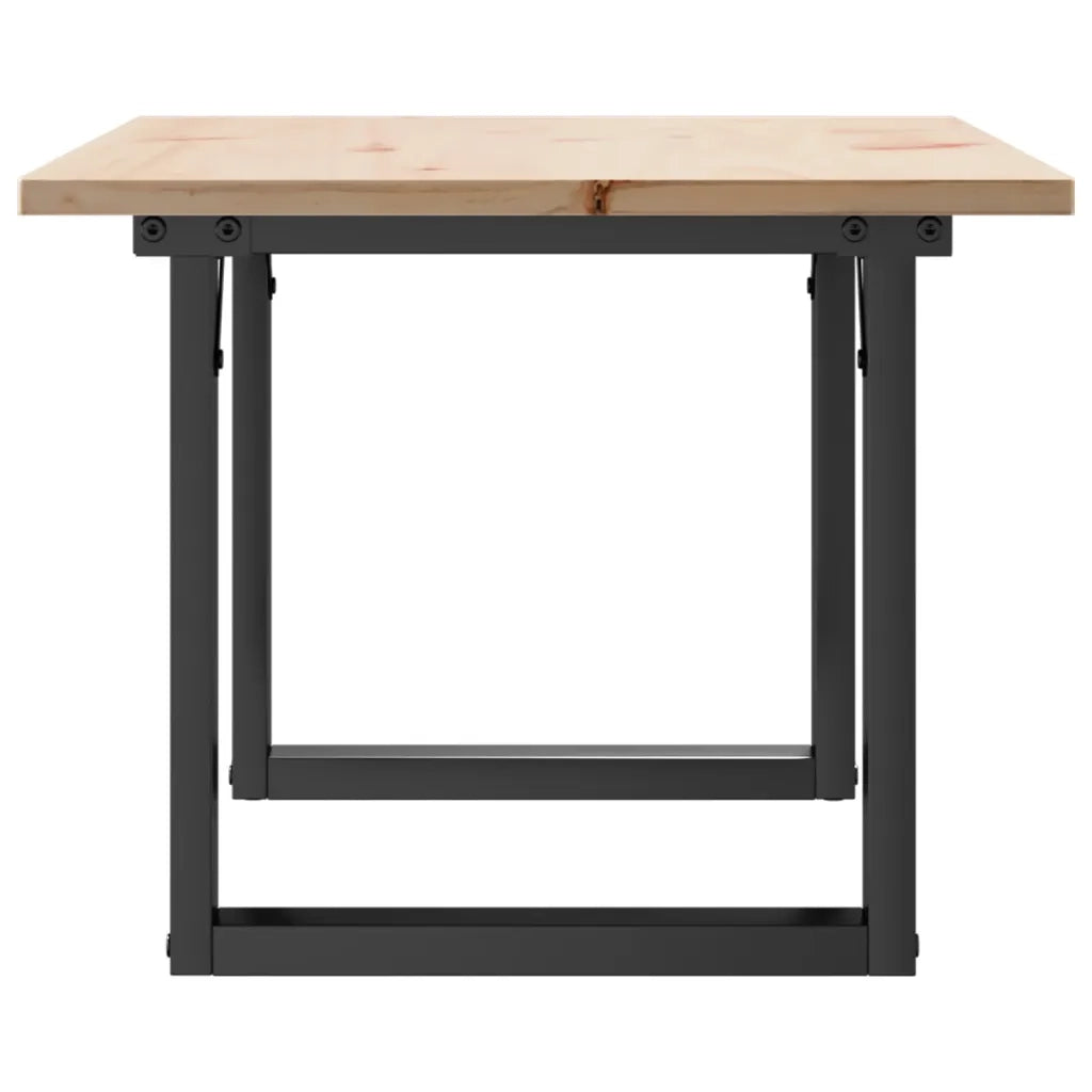 Tavolino da salotto | Tavolino da caff¨¨ | Tavolino da Soggiorno Telaio a O 80x50x40cm Legno Pino e Acciaio
