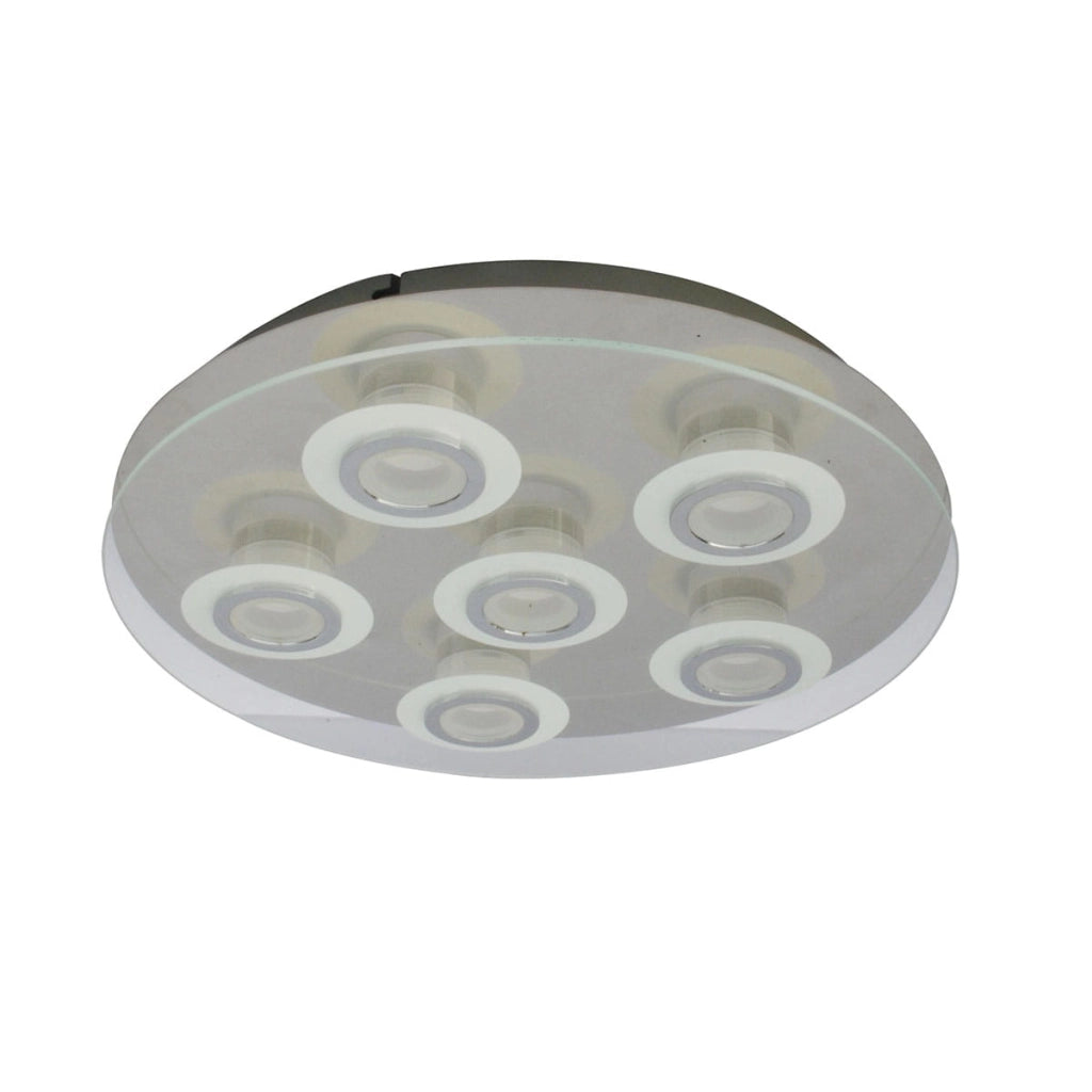Plafoniera LED 6 luci Italux Flavio cromo 39cm 3000K