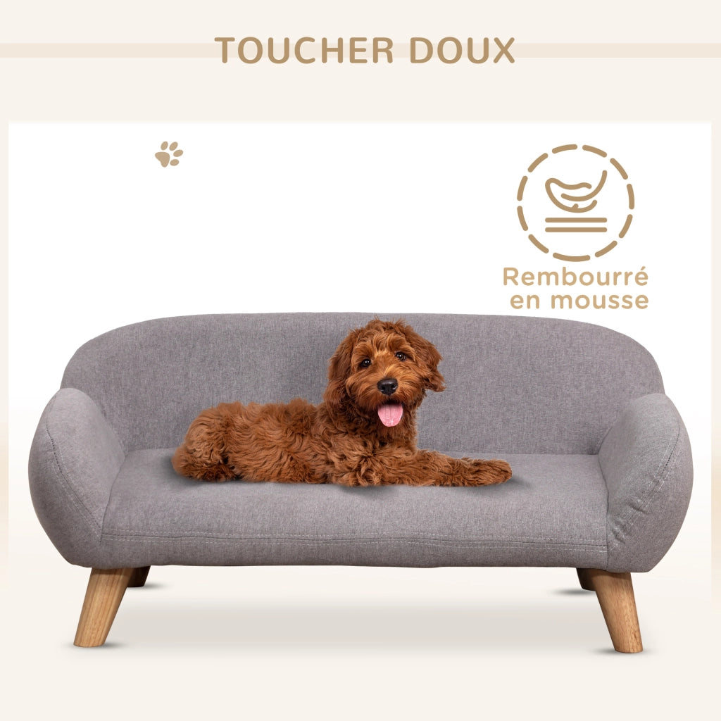 Divano per cani e animali domestici ¨C Zephmum ¨C Tessuto grigio 72x44x31 cm