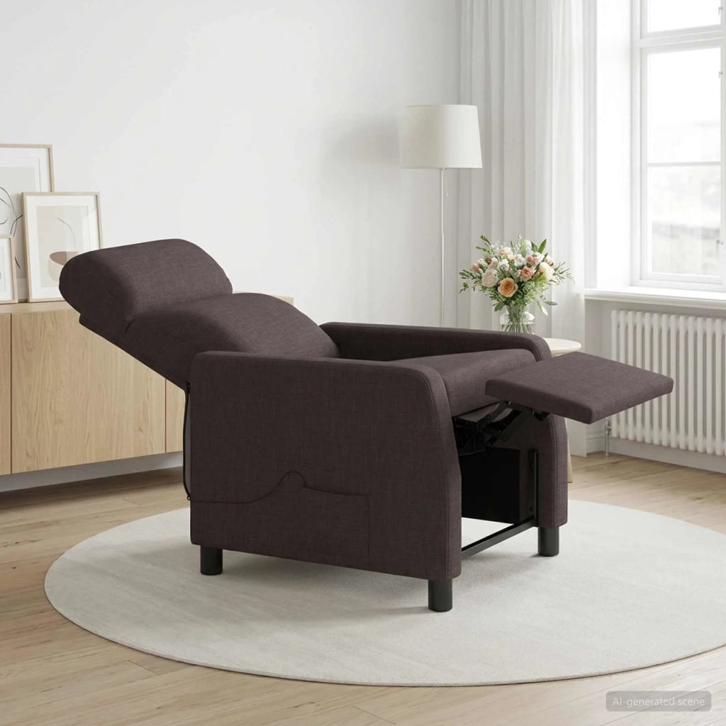 Divano Sedia-Poltrona Massaggiante Marrone Scuro Tessuto 764654