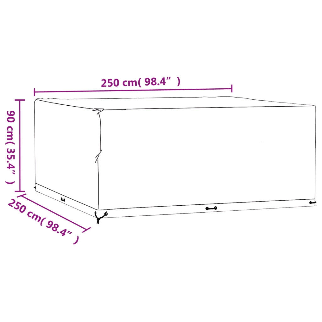 Copertura Mobili da Giardino 16 Occhielli 250x250x90cm Quadrata