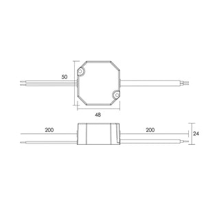 Trasformatore 12W 12V 1A alimentatore compatto per luci LED strisce 220V IP65