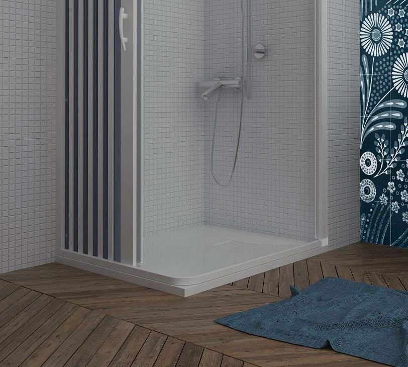 Box doccia apertura laterale a pacchetto pvc bianco h.185cm MITE 100-80x100-80cm