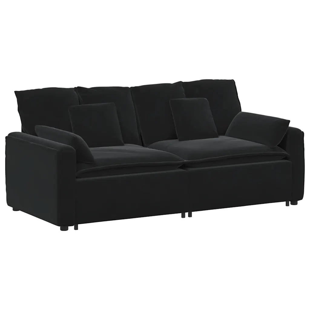 Divano Modulare con Cuscini Nero CFW6725477
