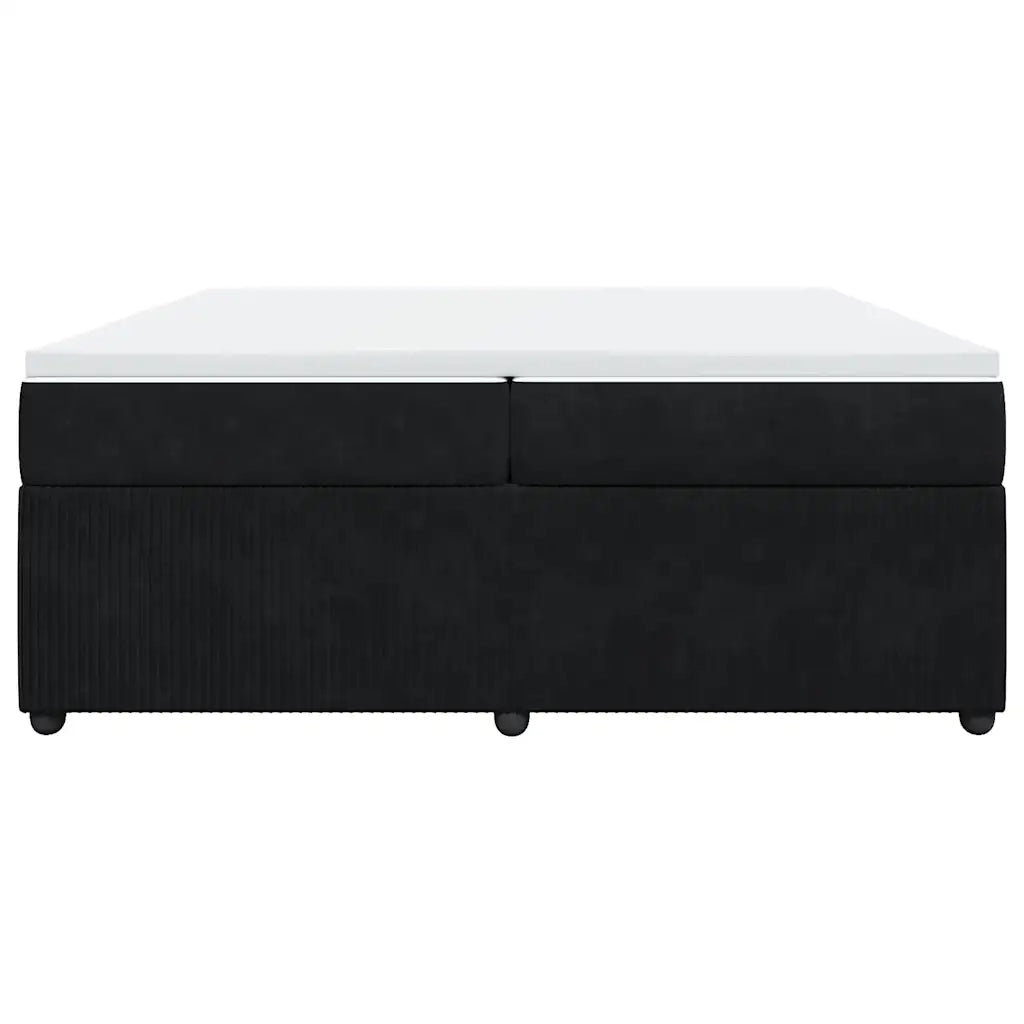 Giroletto a Molle con Materasso Nero 200x200 cm in Velluto 3285664