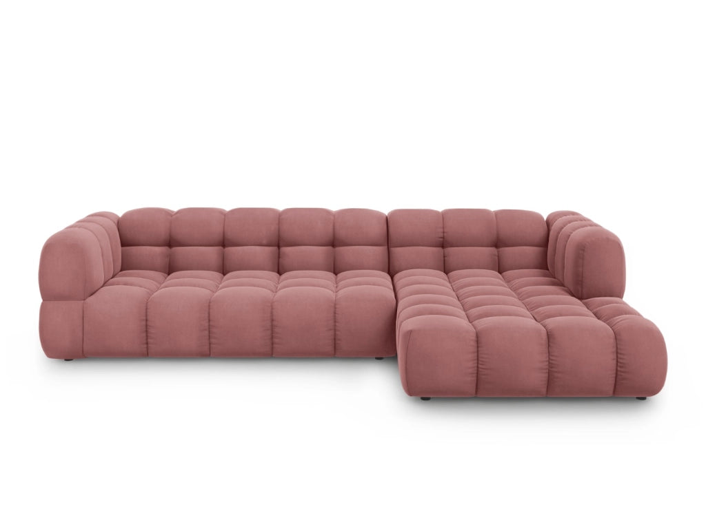 Cosmopolitan Design - Divano angolare modulare destro "Sky" 4 posti in velluto salmone 