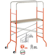 Trade Shop - Trabattello Mini Con Pianale In Legno Altezza Massima 3,37 M Gierre Kreo Mini -