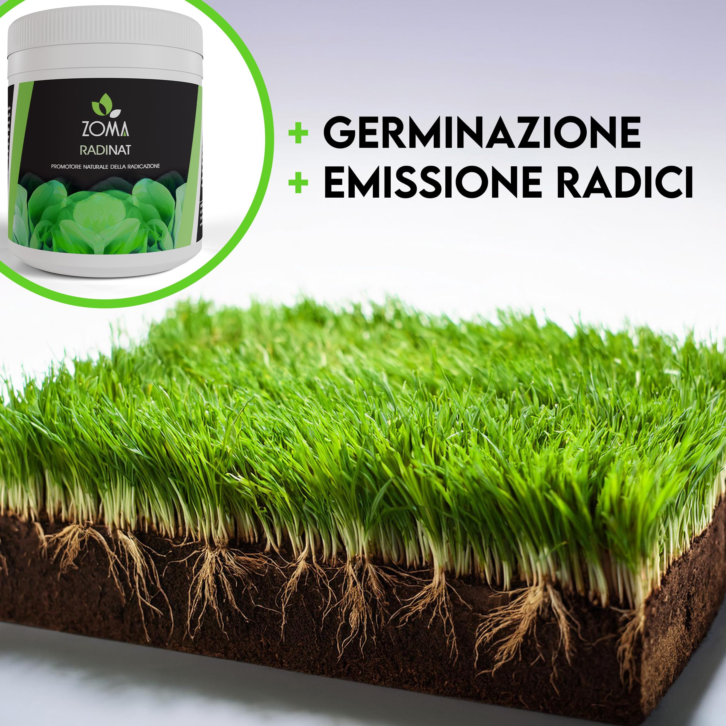 ZOMA Terriccio per Prato di Qualità Superiore, Terriccio prato specifico per la germinazione, con Sabbia, Radinat e Humus di Lombrico - Terra prato Ideale per sementi e prati in zolle - 150KG