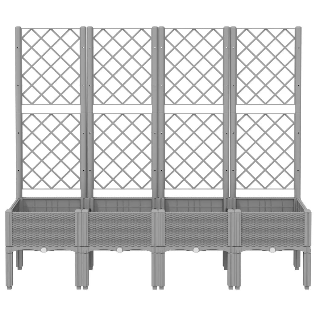 Fioriera Giardino con Traliccio Grigio Chiaro 160x40x142 cm PP 367932