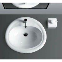 Monia lavabo incasso monoforo pr edisposizione 3 fori 63x56 bianc