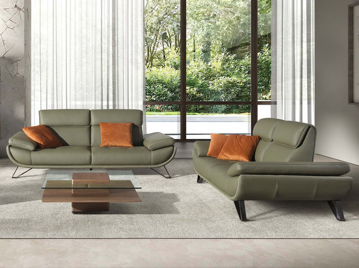 Tavolino quadrato in vetro temperato e noce