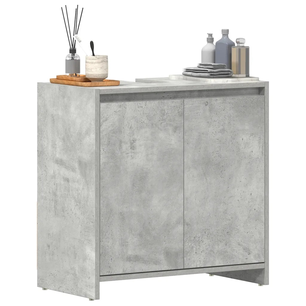 Mobile da Bagno Grigio Cemento 60x33x61 cm in Legno Multistrato 802646