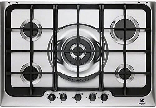 Electrolux PX750UOV SoftLine Piano cottura a gas 75 cm 5 fuochi griglie in ghisa accensione elettronica colore Acciaio Inox