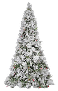Albero di Natale Artificiale Innevato 210 cm 61 Rami Argentato delle Murge Verde