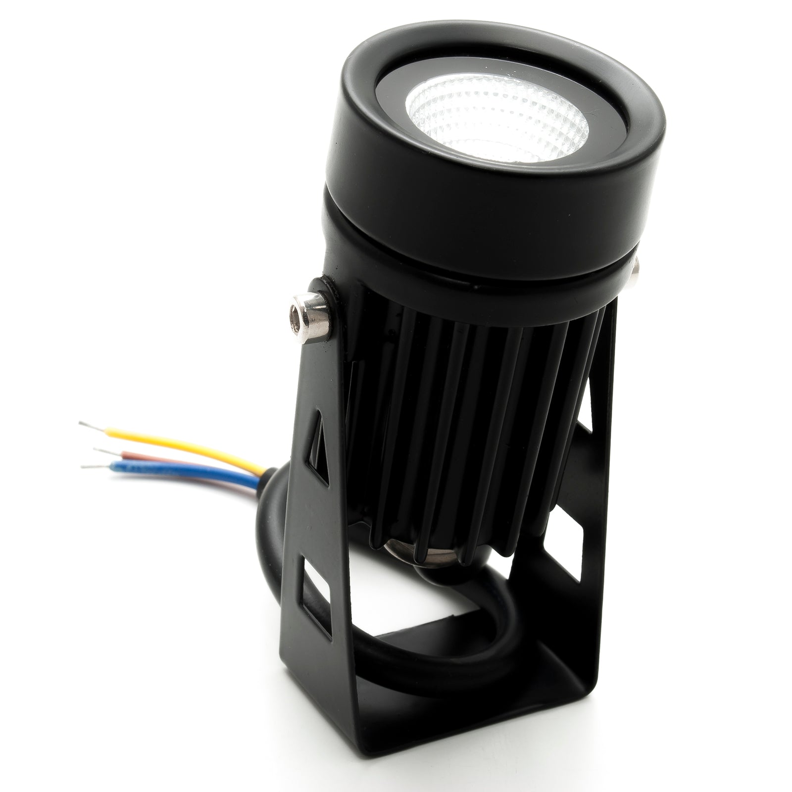 Faretto LED spot staffa orientabile 3.5W esterno luce giardino parete IP65 230V COLORE NERO 3000K