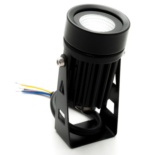 Faretto LED spot staffa orientabile 3.5W esterno luce giardino parete IP65 230V COLORE NERO 3000K