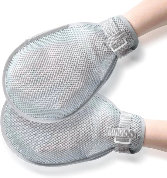 Manopole di fissaggio doppie, adatte per la protezione delle mani di pazienti con demenza, anziani, bambini autistici e persone a letto, colore A (grigio chiaro).
