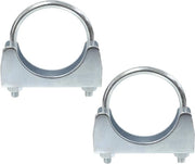 Set di clip per tubi - 2 pezzi - M8x93 mm - Per tubi 2" - Fissaggio tubo di scarico - Acciaio zincato - Colore argento
