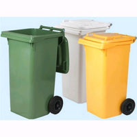 Bidone Pattumiera In Plastica Quadro Con Ruote Colore bianco 120 Lt.