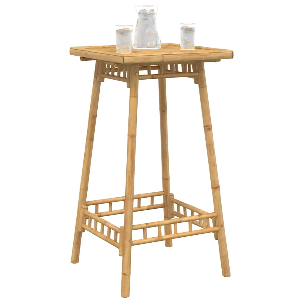 Tavolo da Bar da Esterno Quadrato 55x55x100 cm in Bambù 4108229