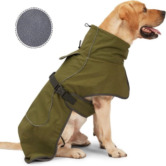 Impermeabile giacca per cani - Giacca per cani - Giacche acqua resistenti per cani - Giacca per cani impermeabile al vento - Giacche per cani invernali - Striscia riflettente - Verde - Taglia S - Ideale per cani piccoli - Cani di taglia media