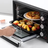 Fornetto Elettrico 16L Temperatura Regolabile e Timer, 3 Metodi di Cottura e Accessori, 1400W, Bianco