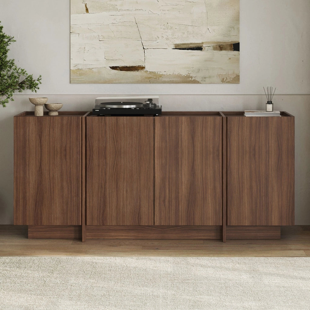 Credenza in legno "Dorma" - 180 x 45 x 80 cm - Noce Milano