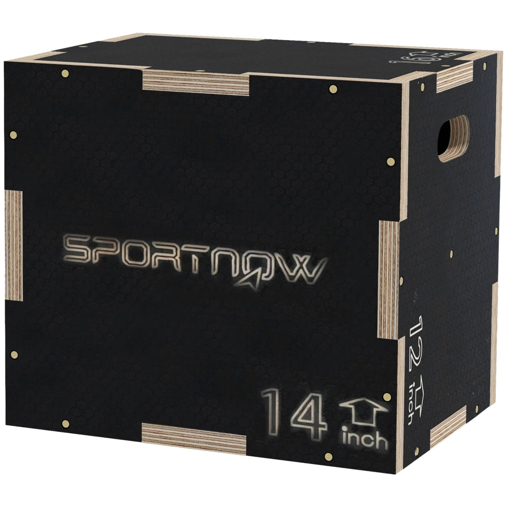 Box Jump Pliometrico 3 Altezze ¨C zephmum ¨C Legno Antiscivolo, 41-36-31cm, Nero