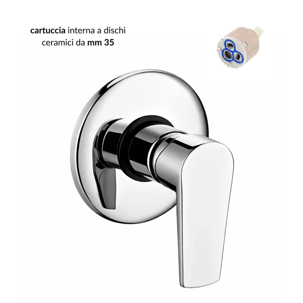 Miscelatore doccia da parete asia ad incasso ottone colore cromato bagno *** confezione 1