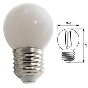 Lampadina LED mini globo E27 vetro luce 360 gradi 4W 400 lumen 230V luce calda 3000K