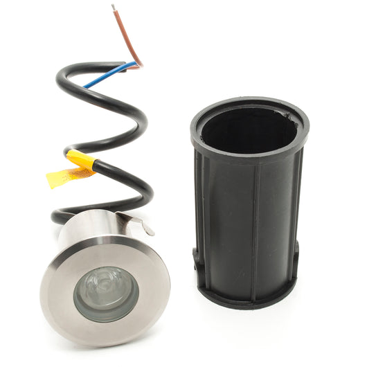 Faretto LED 12V 24V calpestabile tondo 1W segnapassi incasso terreno giardino IP68 LUCE 3000K